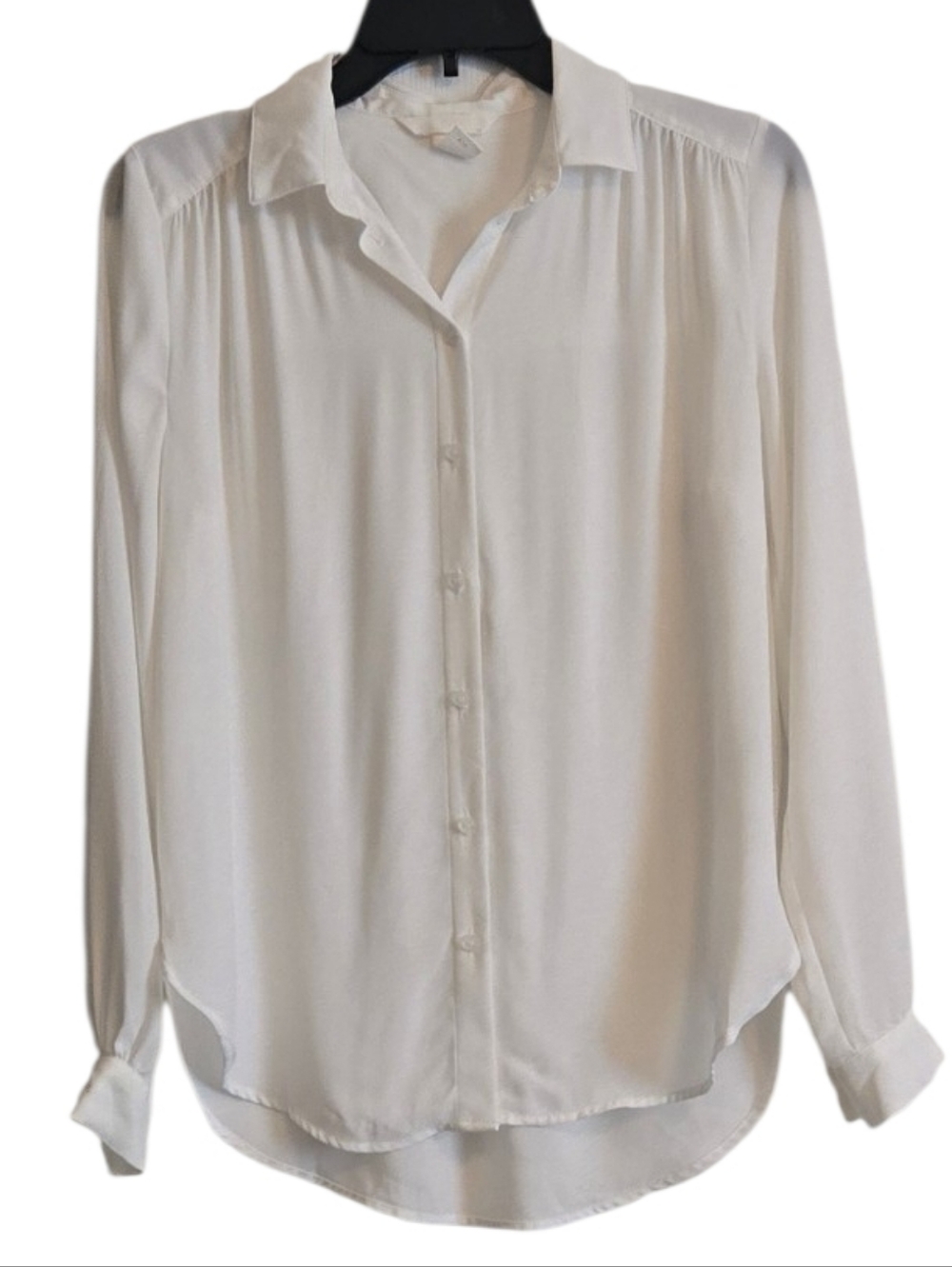 H&M Off White Long-Sleeve Button-Down Shirt